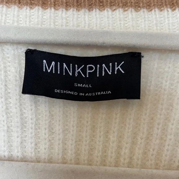 MINKPINK Cream and Brown Cardigan - Picture 3 of 8